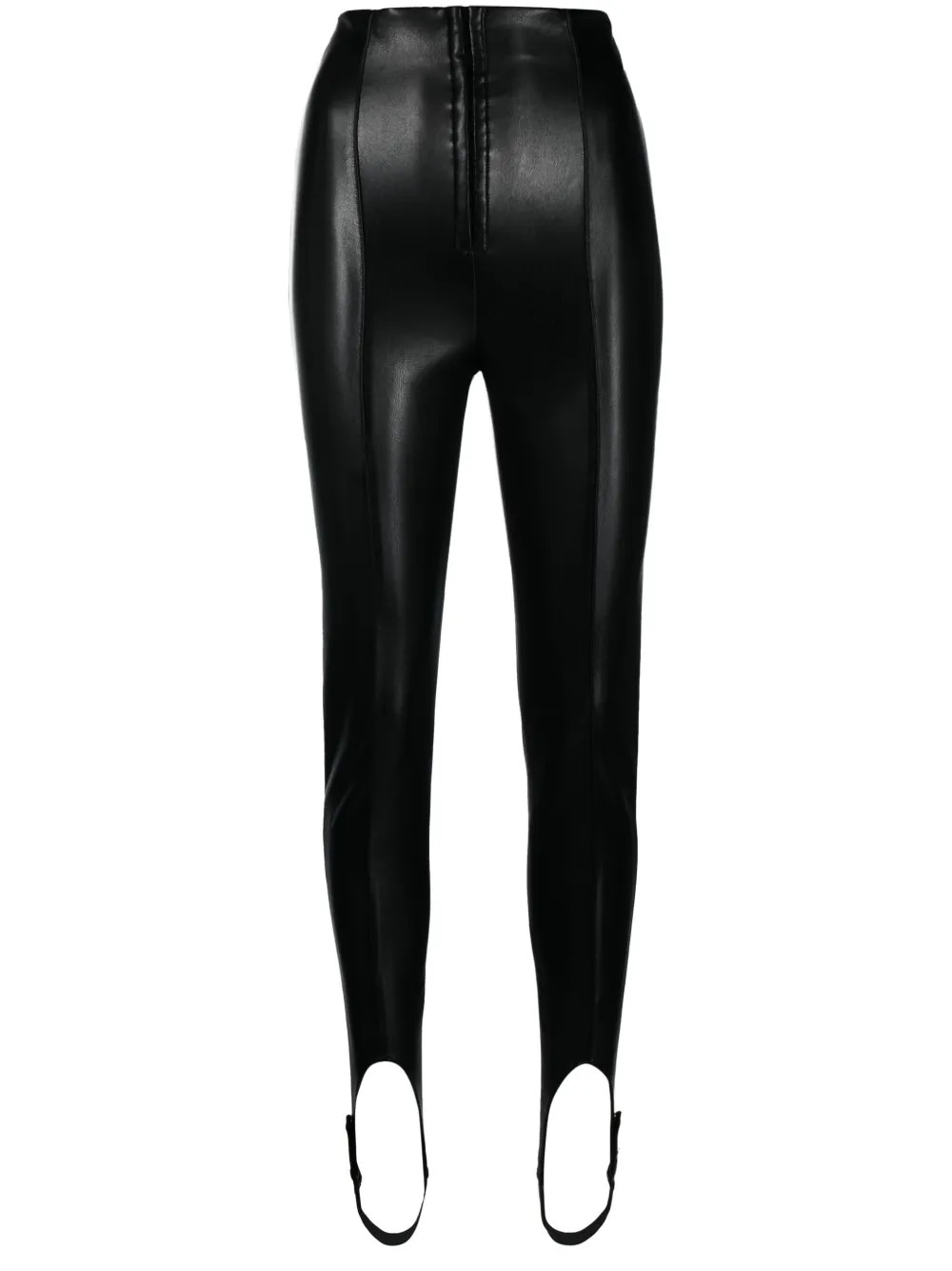 stirrup-cuffs faux leather leggings | Farfetch Global