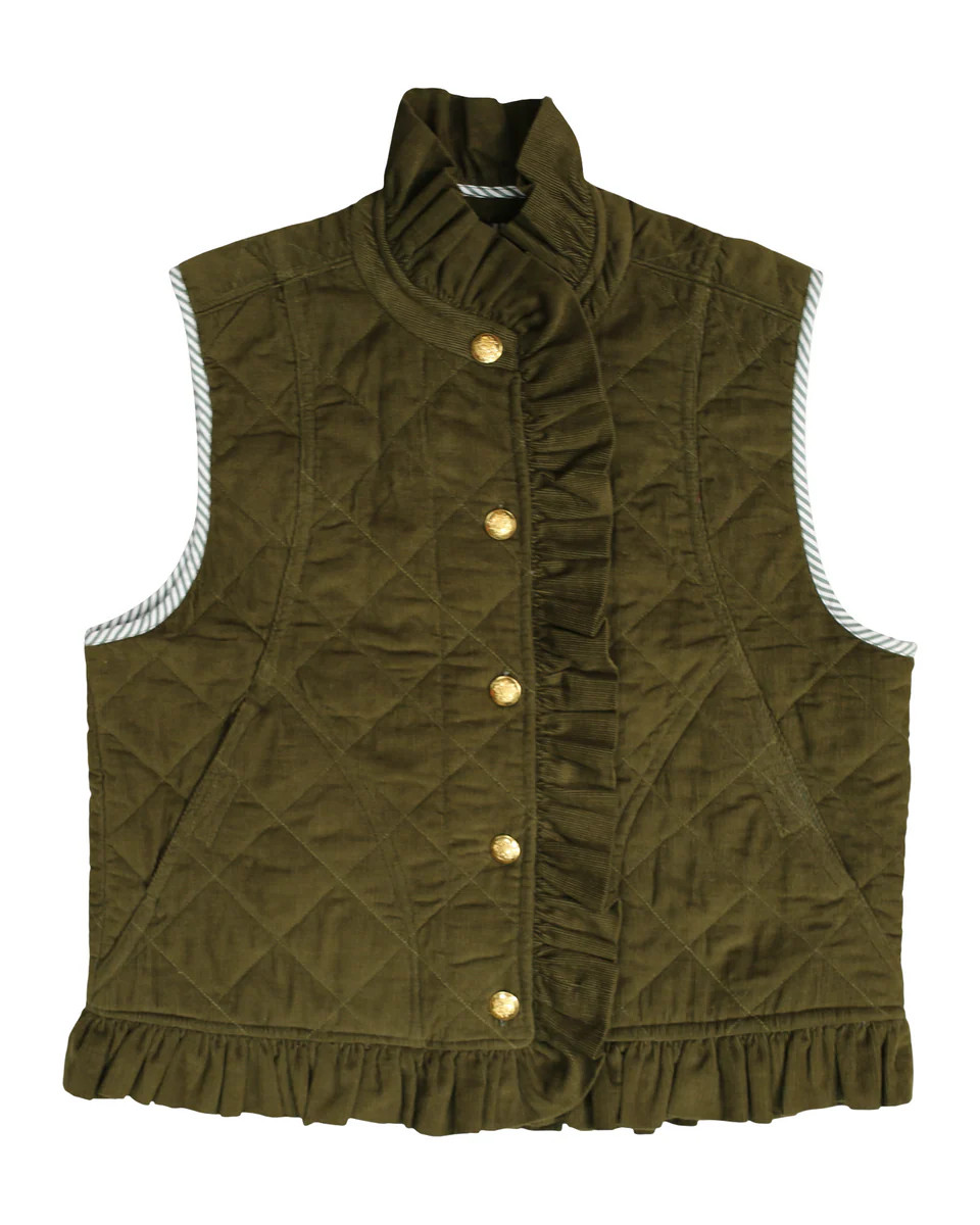 Vivienne Vest in olive | Elizabeth Wilson Designs