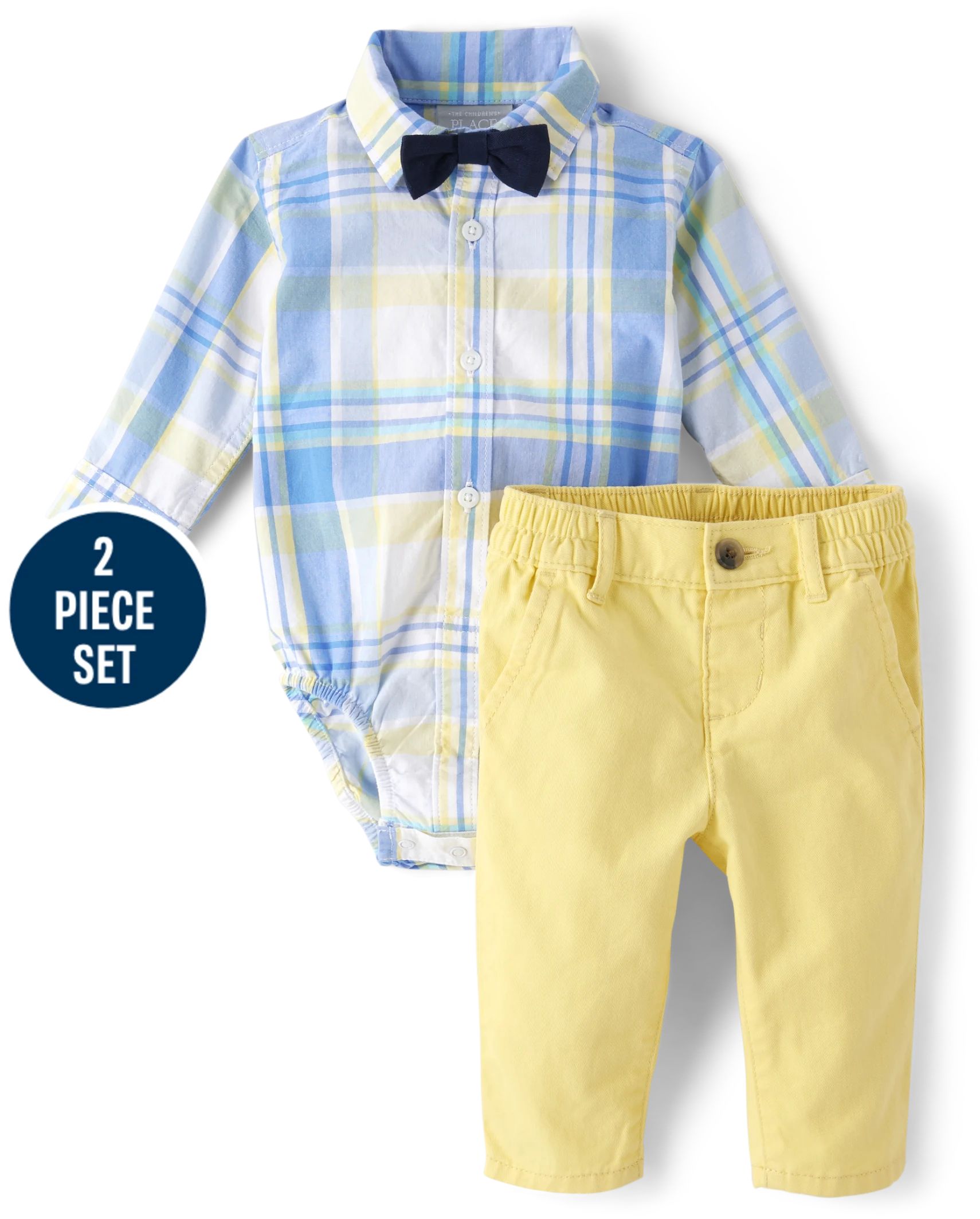 Baby Boys Dad And Me Plaid Poplin 2-Piece Outfit Set - white | The Children's Place