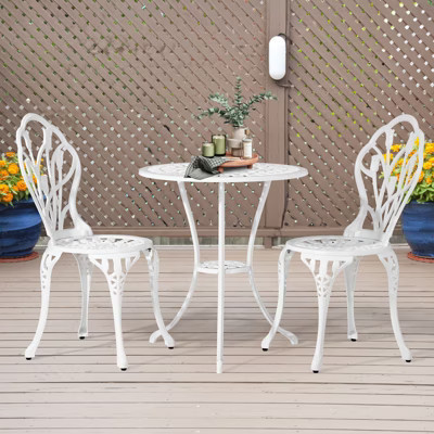Outdoor 3-Piece Cast Aluminum Tulip Bistro Set | Target