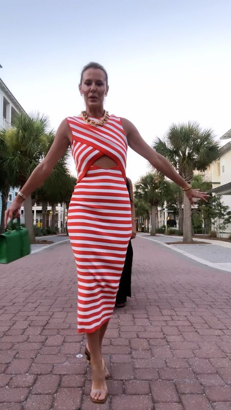 Fit check night 2 in Rosemary! Don’t let horizontal stripes scare you….this fabric is super forgiving and moves with your body! // sizing: dress/Xsmall! 

#LTKover40 #LTKstyletip #LTKitbag