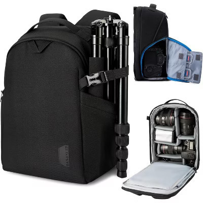 Summit Adventure Waterproof DSLR Camera Backpack - Fits 13.3" Laptop, Includes Rain Cover & Tripod Holder. Black Small | Target