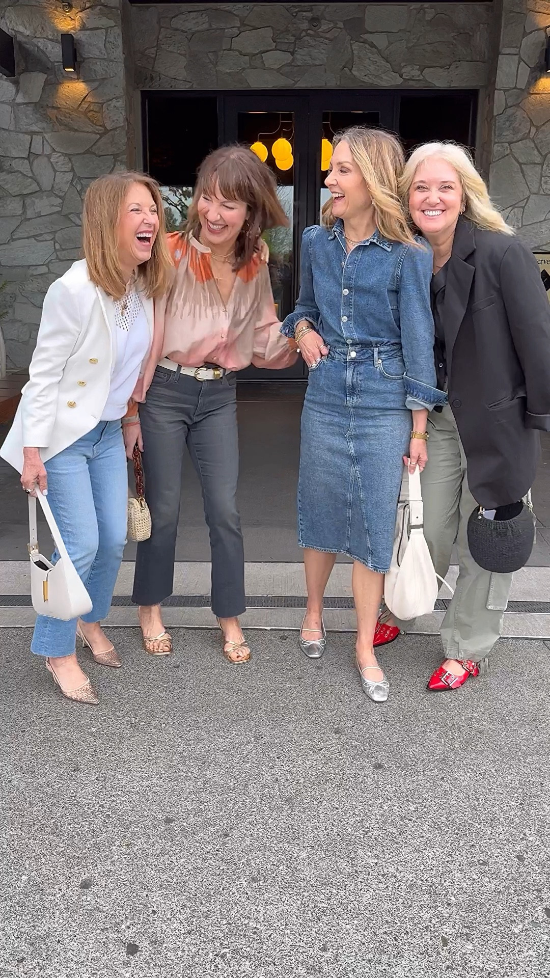 So fun bumping into girlfriends for happy hour- especially when it’s insta and real life friends @stylishsandy and @partytildawn! 
We love styling elevated weekend looks! Wear the dress you’ve been excited about like Julie’s adorable @rails dress she scored on sale! Also amp up your outfit by adding a metallic shoe, cool blazer, pretty blouse or a pop of red! 
TGIF!!🥂🎉
HOW TO SHOP:🛍️🛍️
-Comment “links” for outfit links sent to your inbox!
-click the link in our bio to shop our LTK shop or shop from our website!
-Links will be in our stories!

Rails, Sezane, AG Farrah jeans, denim dress, silver ballet flats, metallic sandal, Nordstromm

#LTKVideo #LTKOver40 #LTKStyleTip