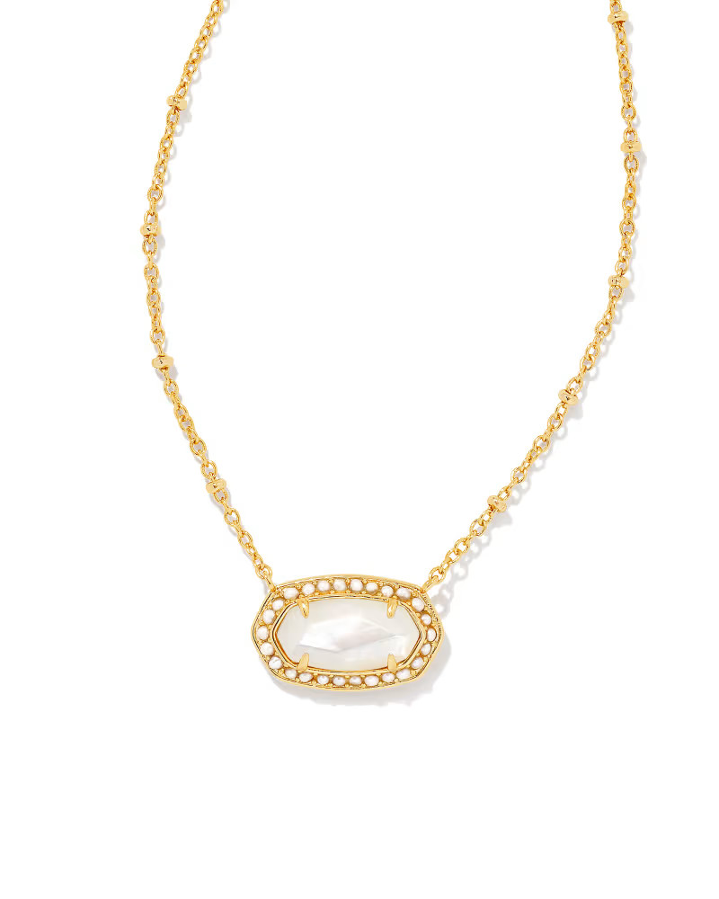Pearl Beaded Elisa Gold Pendant Necklace in Ivory Mother-of-Pearl | Kendra Scott | Kendra Scott