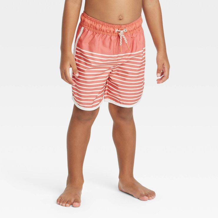 Toddler Boys' Striped Swim Shorts - Cat & Jack™ Orange | Target
