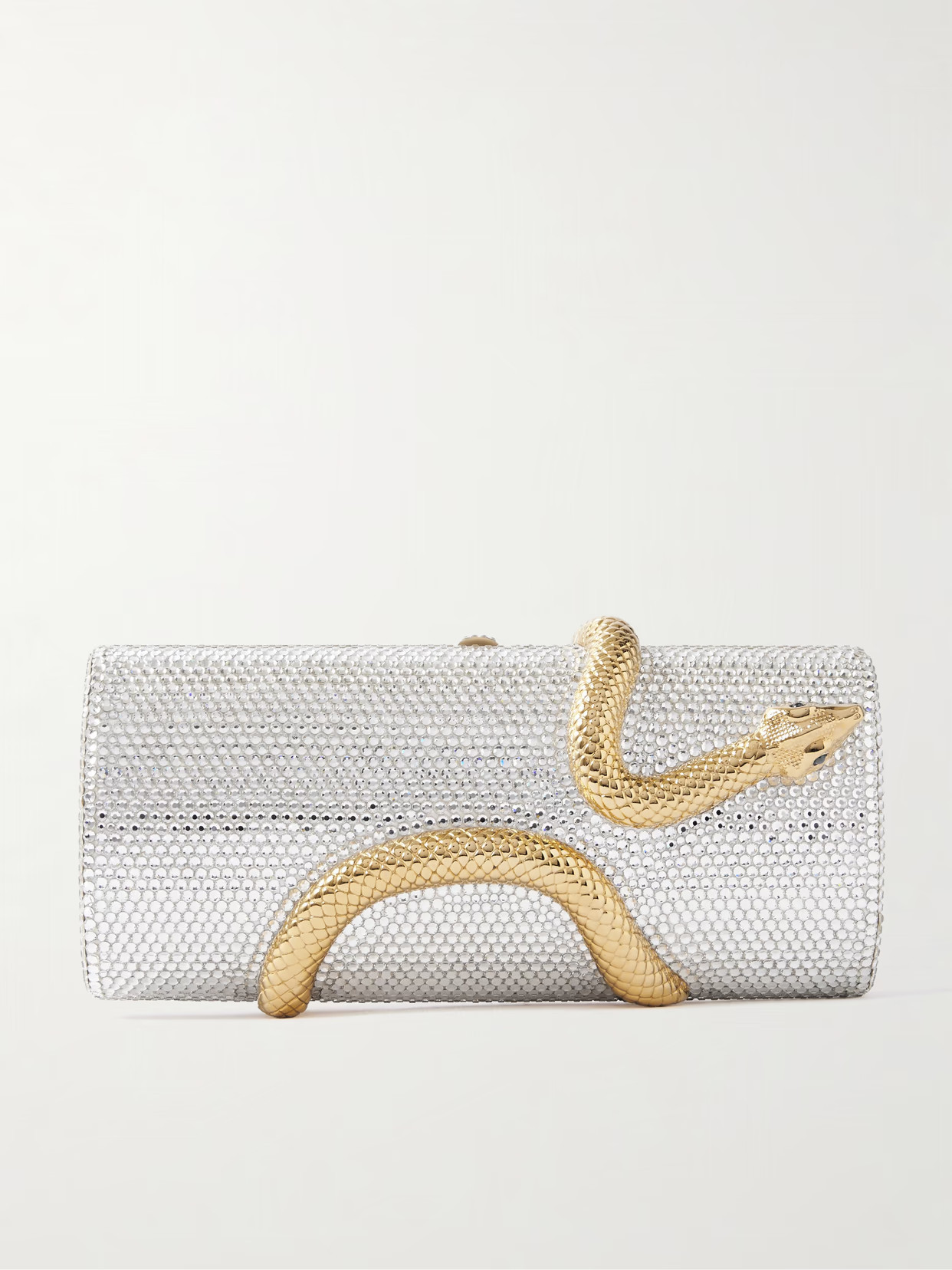 Judith Leiber Couture - Snake Crystal-embellished Gold And Silver-tone Clutch - One size | NET-A-PORTER (US)