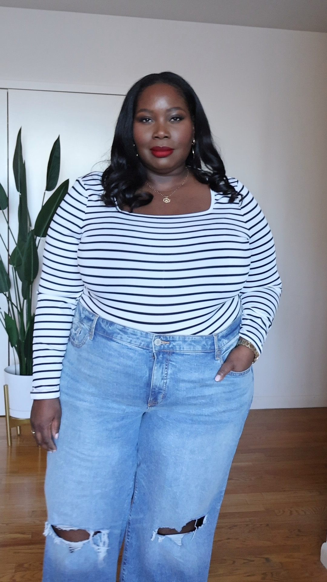 If you’re looking for basic tips, checkout this stripe stretch top. It goes so well with everything. It’s light enough to wear as a layering piece. 

#LTKOver40 #LTKMidsize #LTKPlusSize