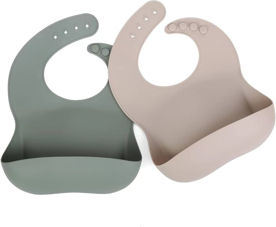 Ginbear Silicone Bibs for Babies, Waterproof Baby Feeding Bibs with Food Catcher Pocket, Adjustab... | Amazon (US)
