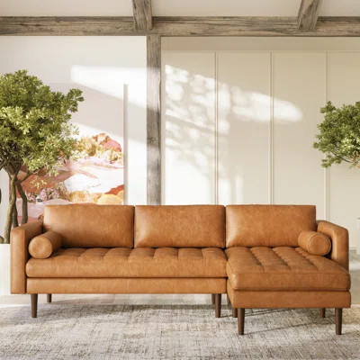 Napa Full-Grain Genuine Italian Leather Sectional | Wayfair North America