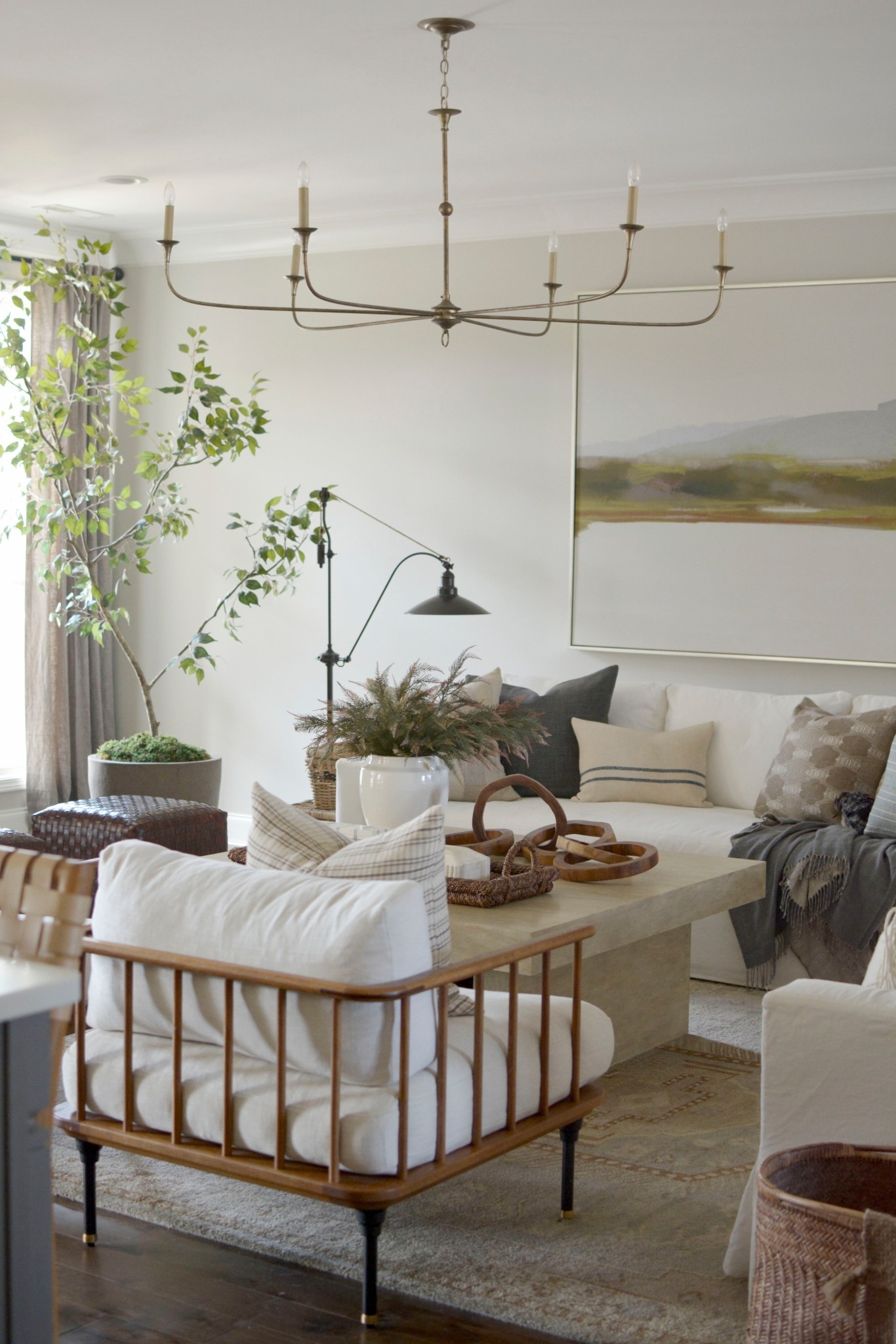 McGee and Co family room with a little Pottery Barn and Amber Lewis Vibes sprinkled in. 