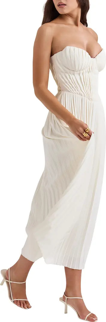 Amorata Strapless Pleated Georgette Cocktail DressHOUSE OF CB | Nordstrom