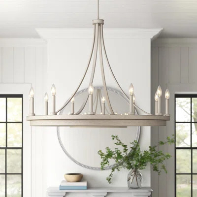 Marconi 12-Light Dimmable Wagon Wheel Chandelier | Wayfair North America
