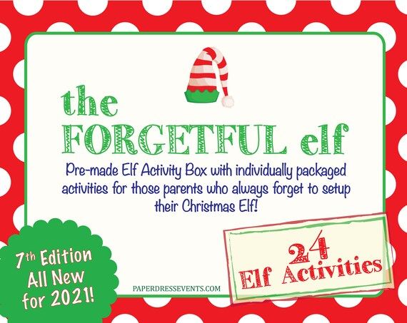 24 Day Christmas Elf Activity Box Kit 2021  the Forgetful Elf | Etsy | Etsy (US)