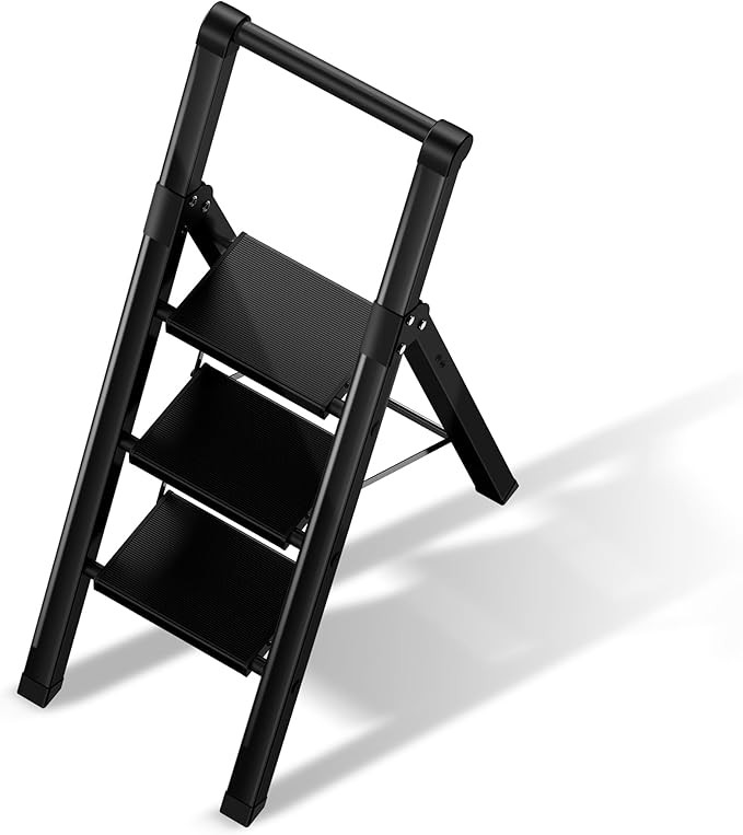 3 Step Ladder,Folding Step Stool with Aluminum Wide Pedal& Convenient Handgrip,330lbs Capacity St... | Amazon (US)