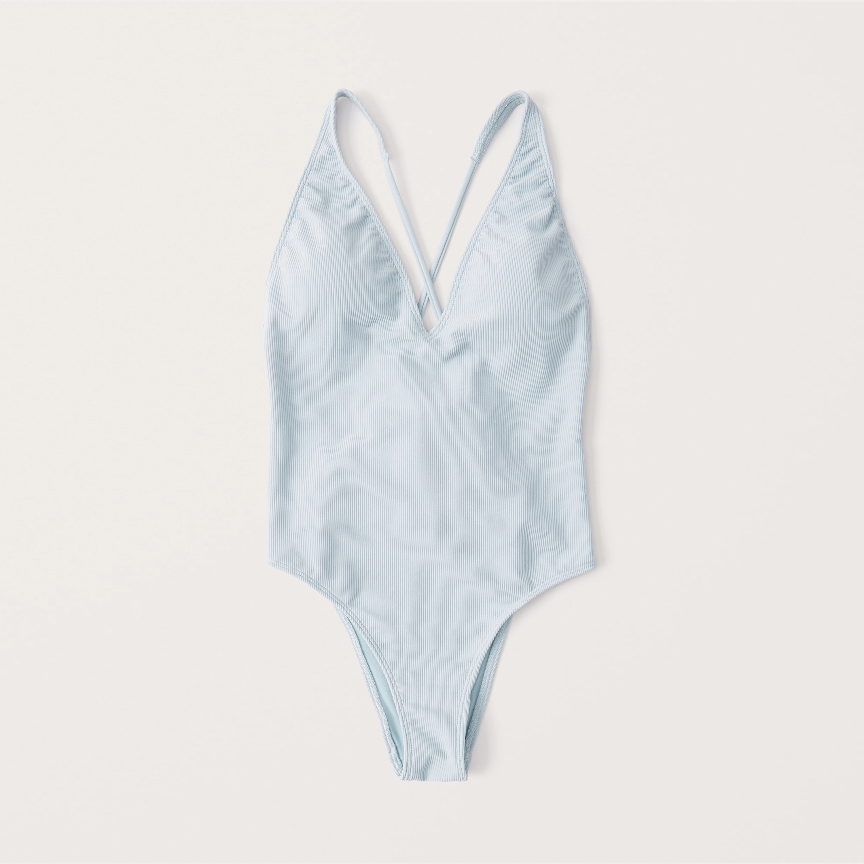 Plunge One Piece Ribbed Swimsuit | Abercrombie & Fitch (US)