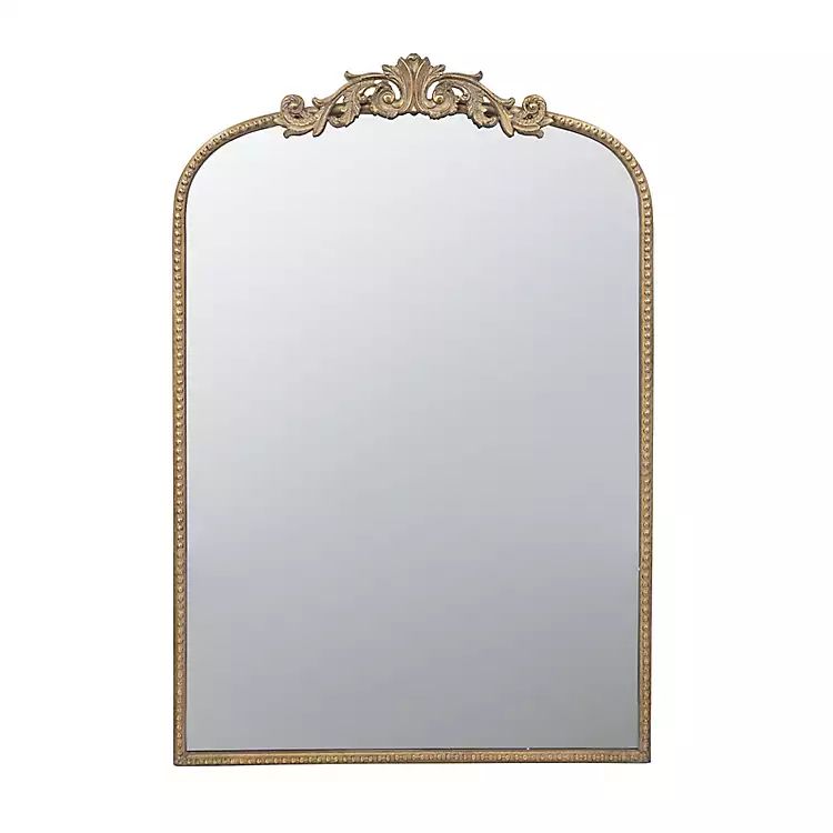 Gold Studded Scroll Arched Mirror, 36 in. | Kirkland's Home