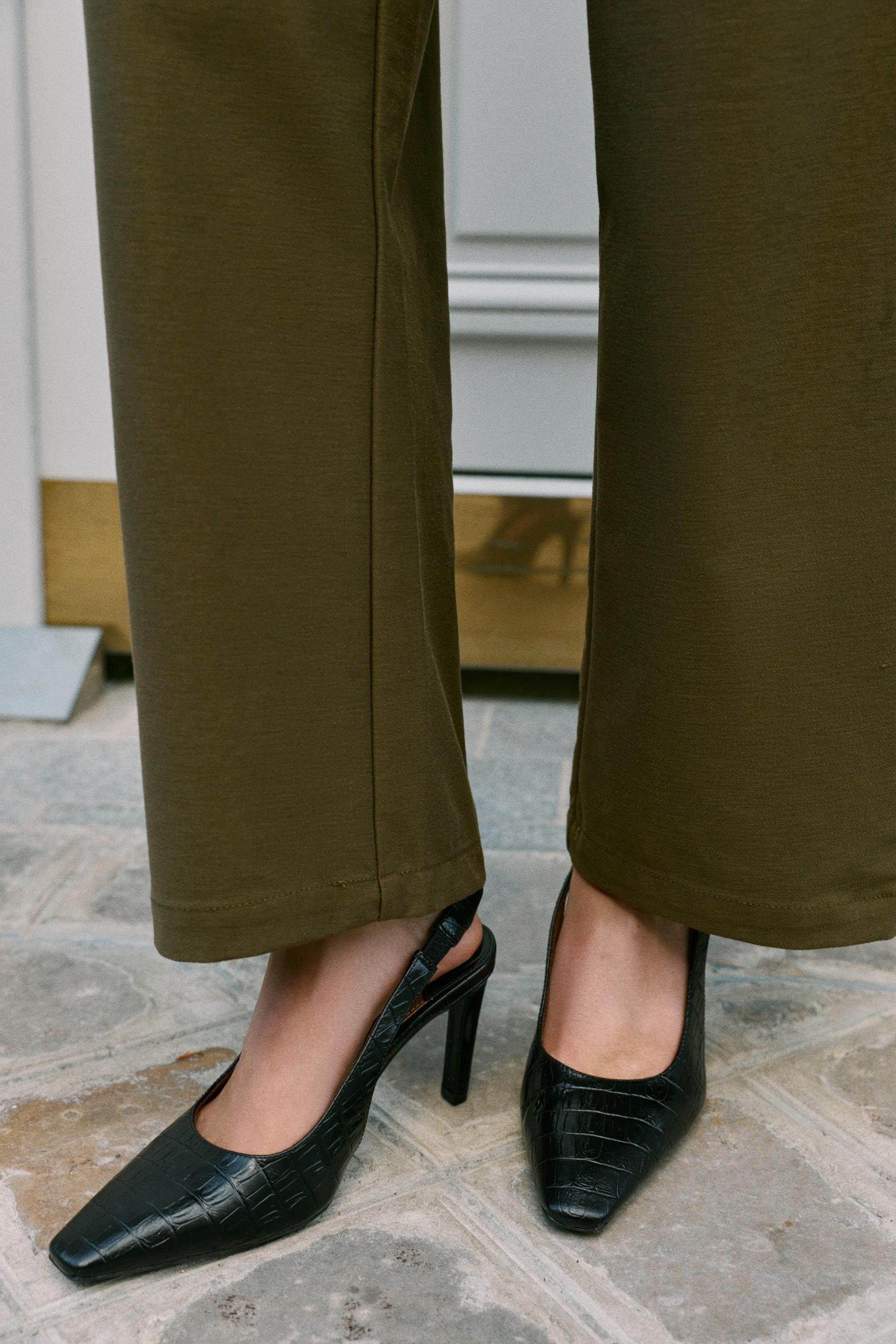 Zara - Textured Slingback Heels - Black - 11 - Woman | Zara US