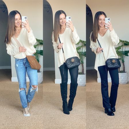 💥sale alert on this super cute versatile sweater that comes in 15 colors. wearing size small in beige.  It’s currently 16% off. Plus it has a five dollar clickable coupon  It looks great with jeans, faux leather leggings and yoga pants.  This booties are perfect with the yoga pants.  I linked an affordable version of my Gucci crossbody.  

#LTKstyletip #LTKunder50 #LTKsalealert