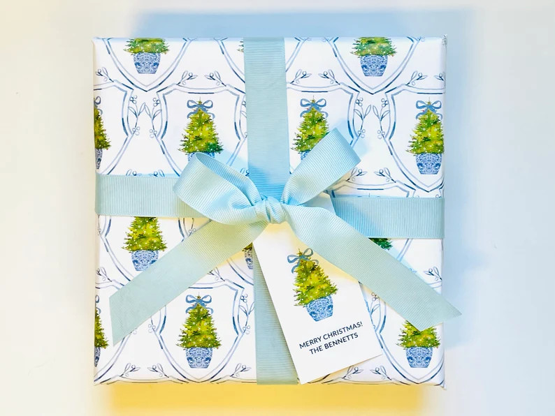 Wrapping Paper Ginger Jar Christmas Tree 4 Flat Sheets - Etsy | Etsy (US)