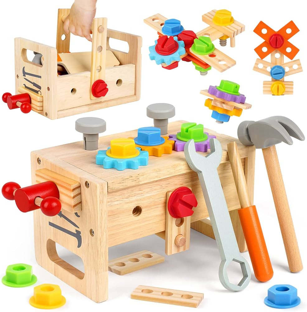 Vanplay Kids Tool Set Toys for 3 4 5 Year Old Boys Gifts: 30Pcs Montessori Wooden Tool Bench for ... | Amazon (UK)