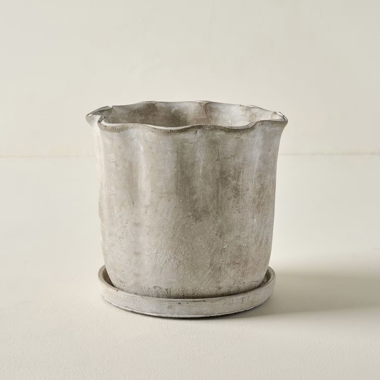 Alice Scalloped Cement Planter | Magnolia