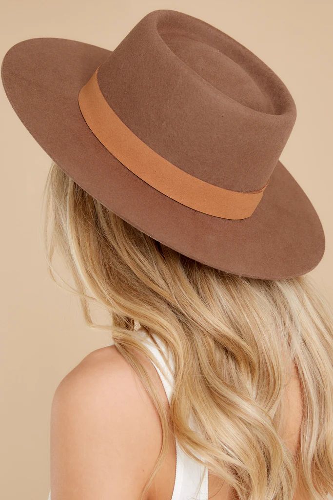 Mirage Boater Brown Hat | Red Dress 