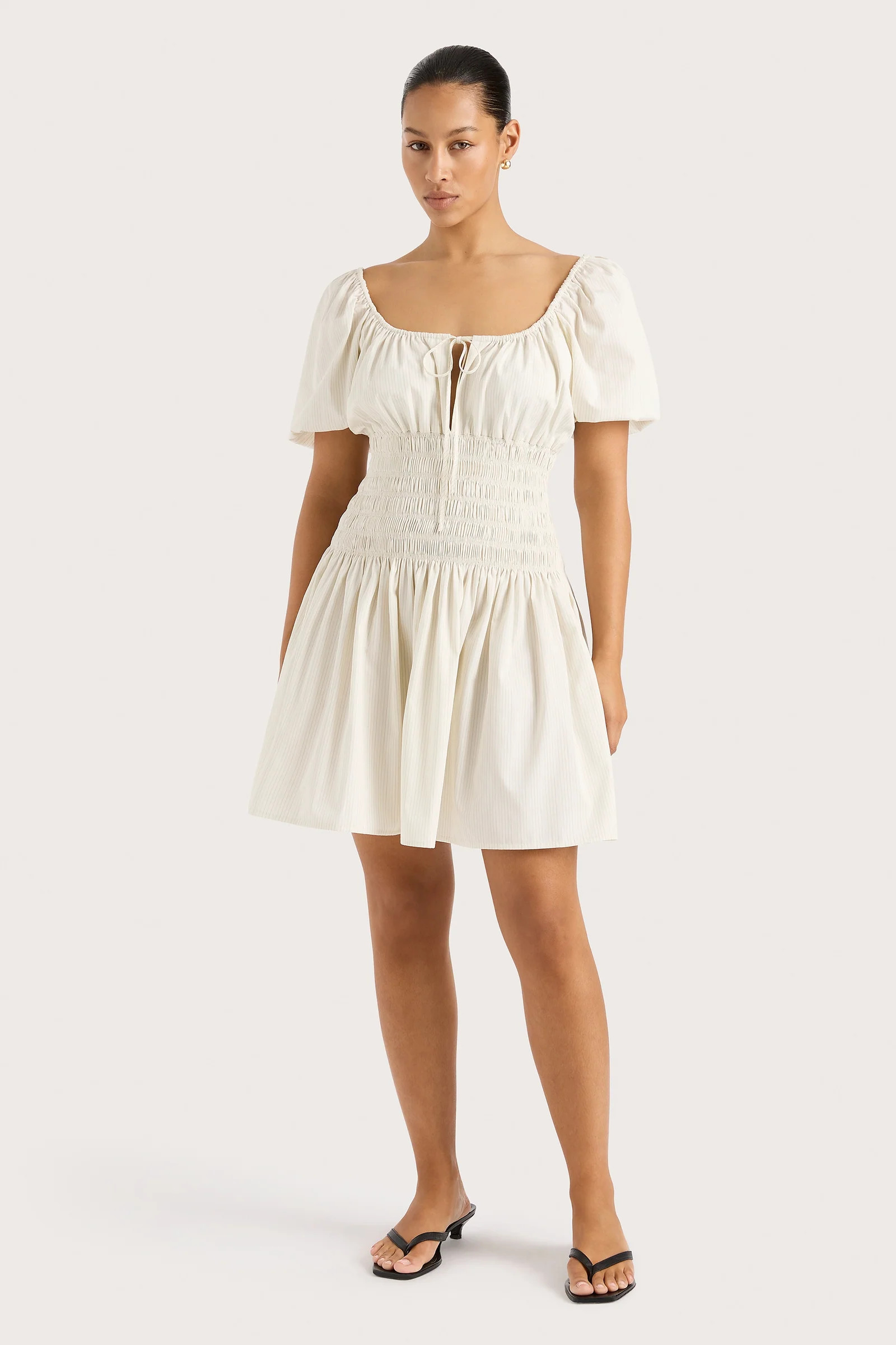 Aya Mini Dress Cream Pinstripe | Faithfull (AU)