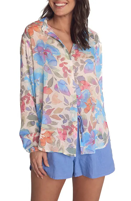 Bella Dahl Floral Button-Up Shirt in Floral Garden Print at Nordstrom, Size Large | Nordstrom