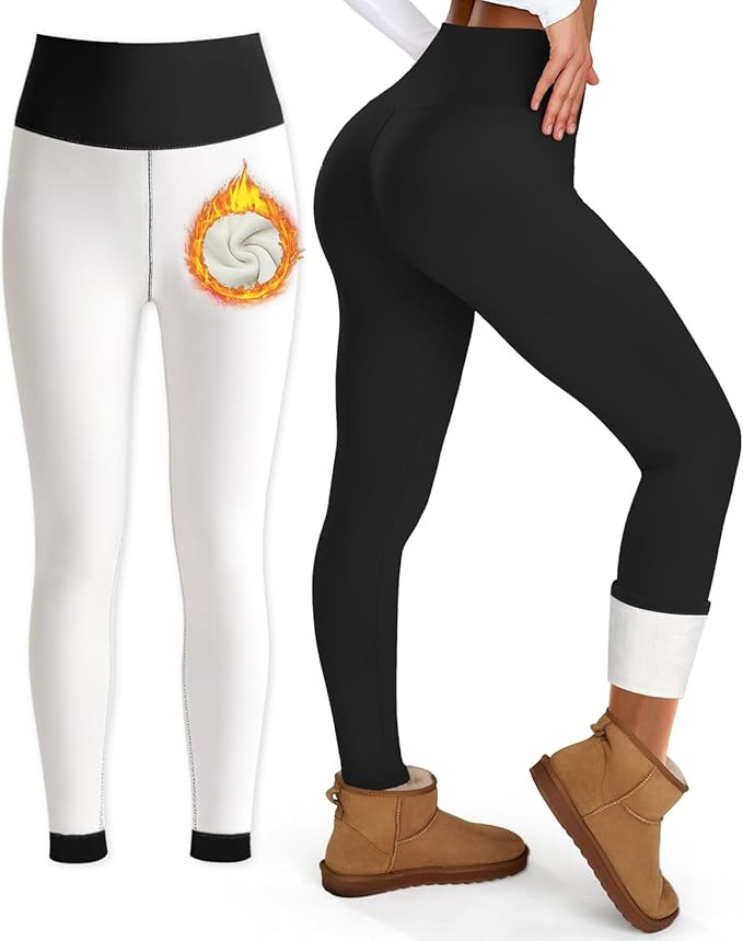Bluemaple Women's Fleece Lined Leggings High Waisted Tummy Control Thermal Warm Winter for Women ... | Amazon (US)