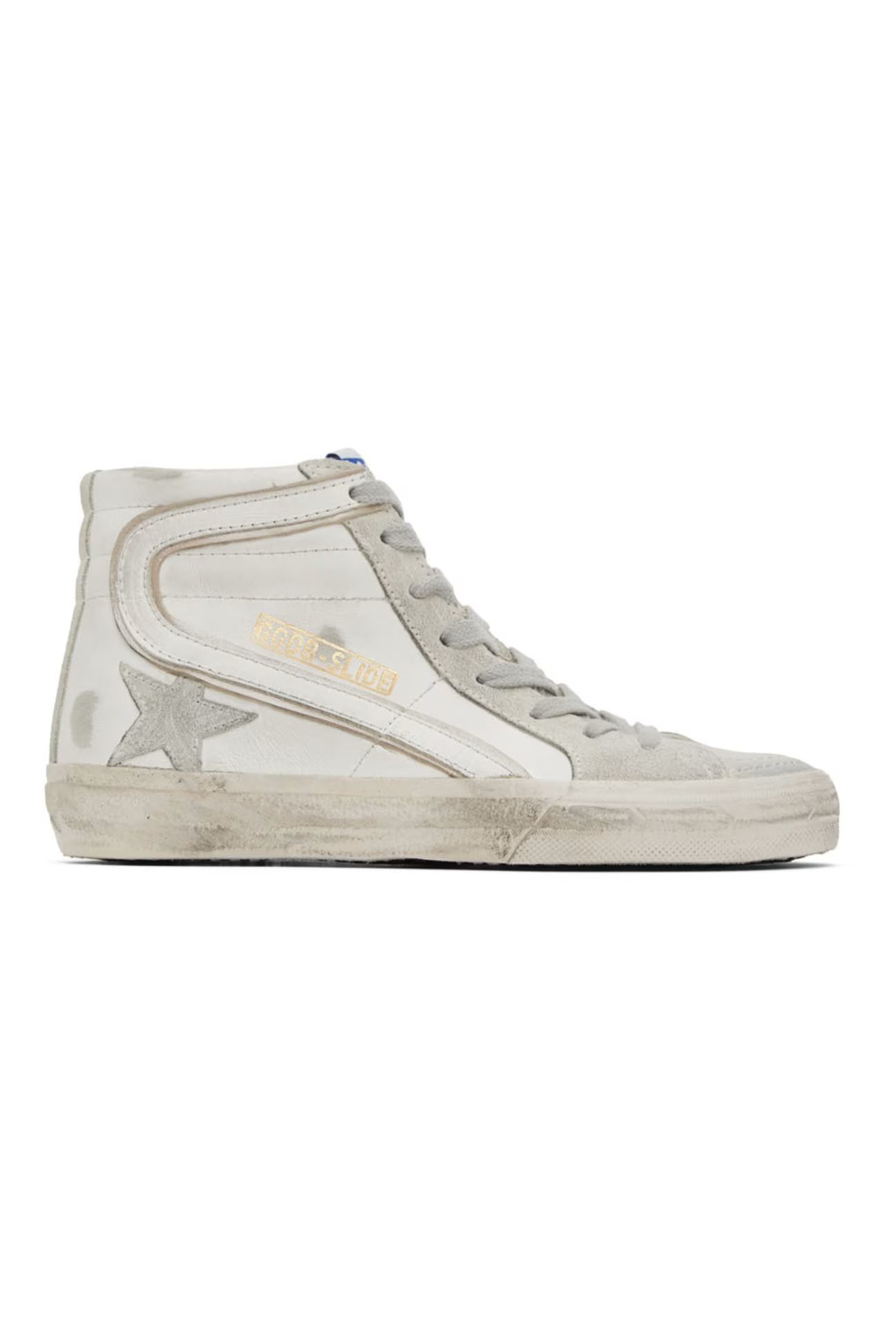 White & Gray Slide Classic High-Top Sneakers | SSENSE
