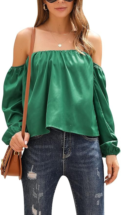 Blooming Jelly Womens Off The Shoulder Tops Summer Blouses Elegant Loose Lantern Sleeve Sexy Shir... | Amazon (US)