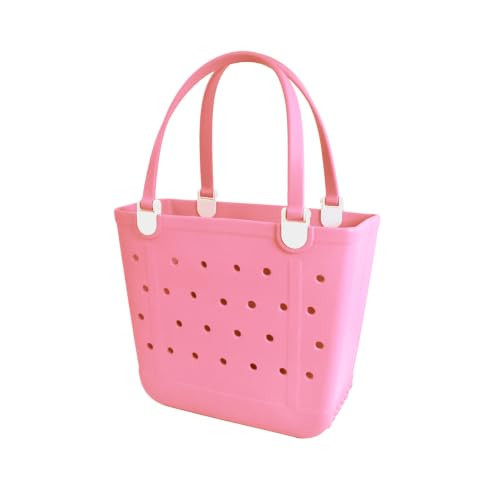 UeKeKicg Medium Rubber Beach Bag, Washable Waterproof Beach Tote for Women | Amazon (US)