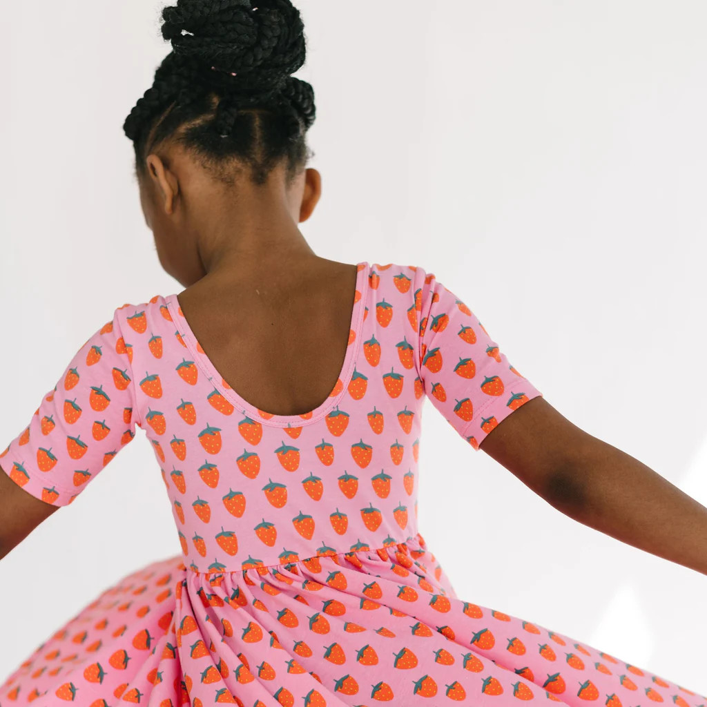 THE SHORT SLEEVE BALLET DRESS IN STRAWBERRIES | Alice + Ames