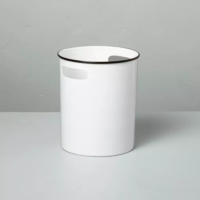 Metal Bath Wastebasket White/Black - Hearth & Hand™ with Magnolia | Target