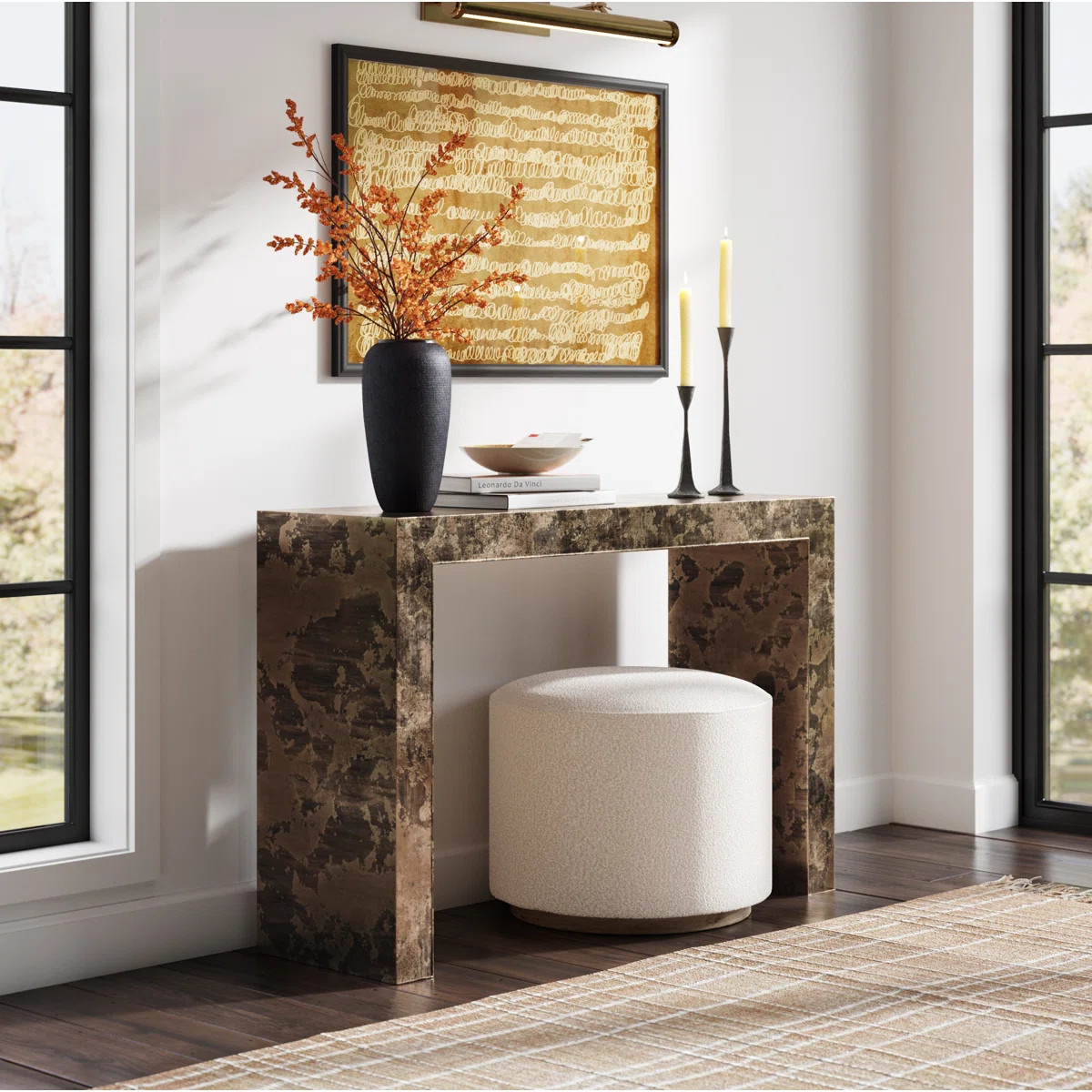 Acker 22" Wide Round Standard Ottoman | Wayfair North America