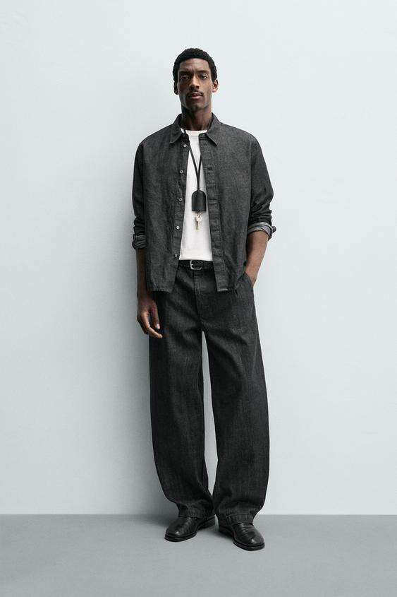 BARREL FIT DENIM CHINO PANTS | Zara US