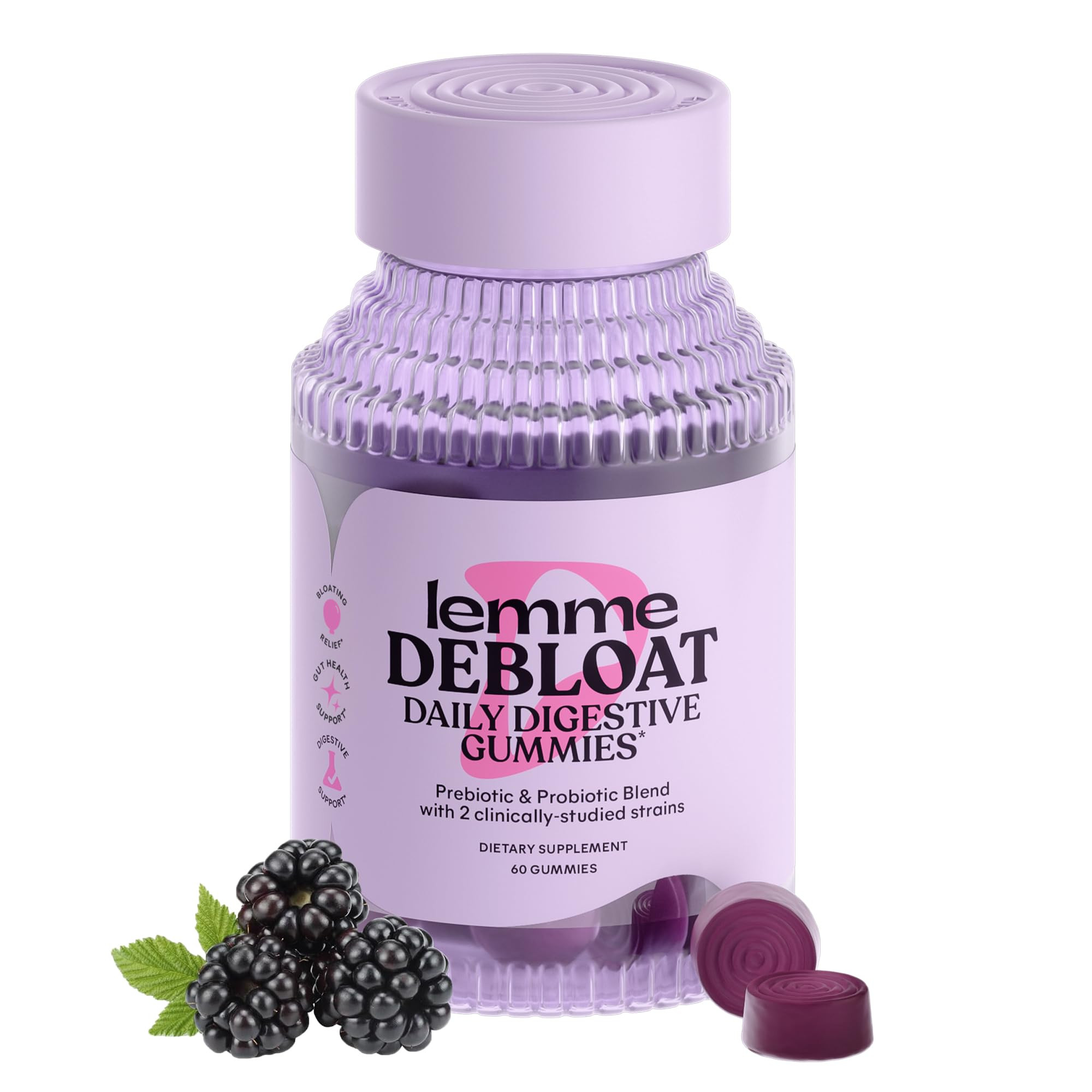 Lemme Debloat - Digestive & Gut Health Gummies with 2 Clinically Studied Probiotics & Prebiotic, ... | Amazon (US)