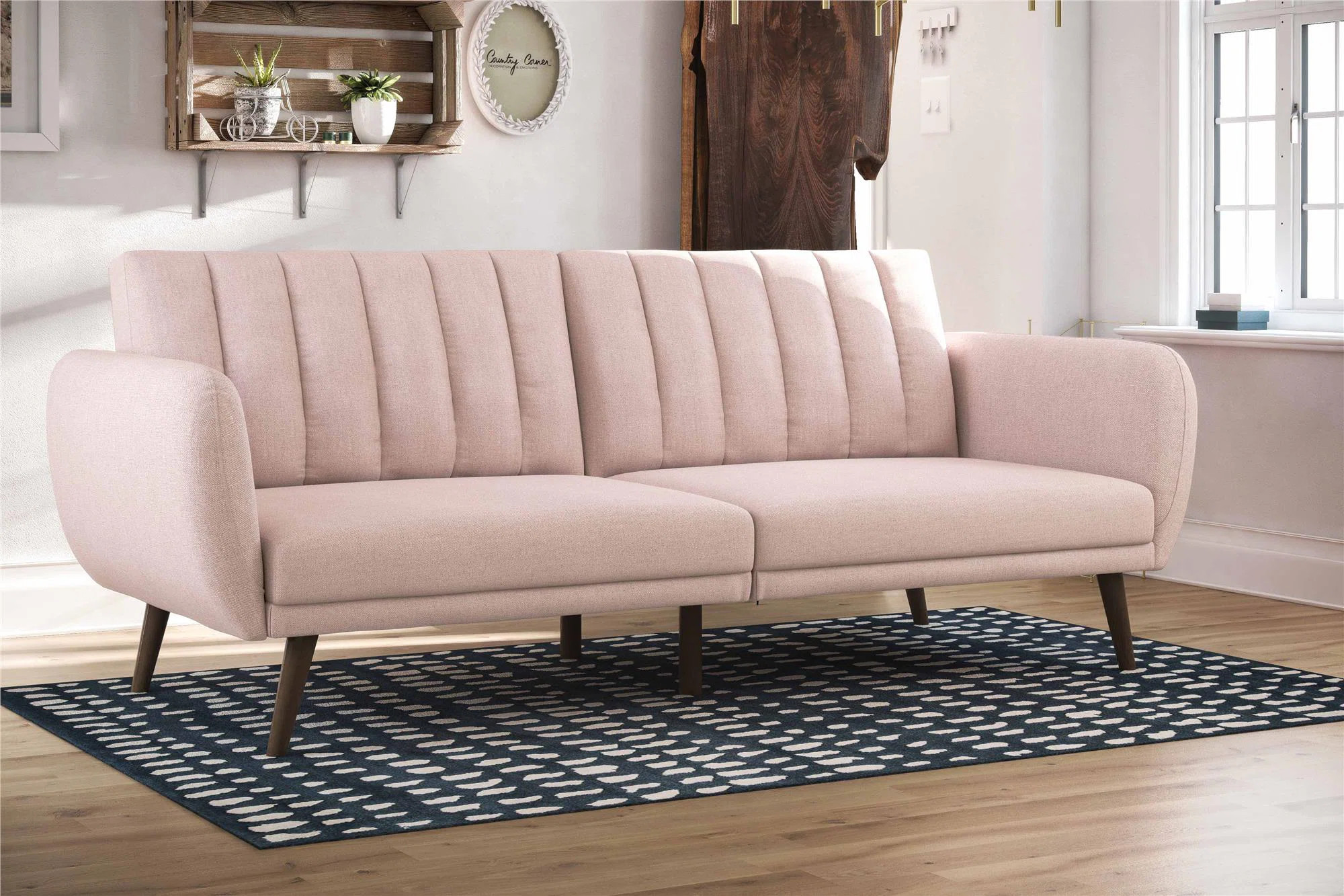 Novogratz Brittany 81.5" Round Arm Futon Chair | Wayfair North America