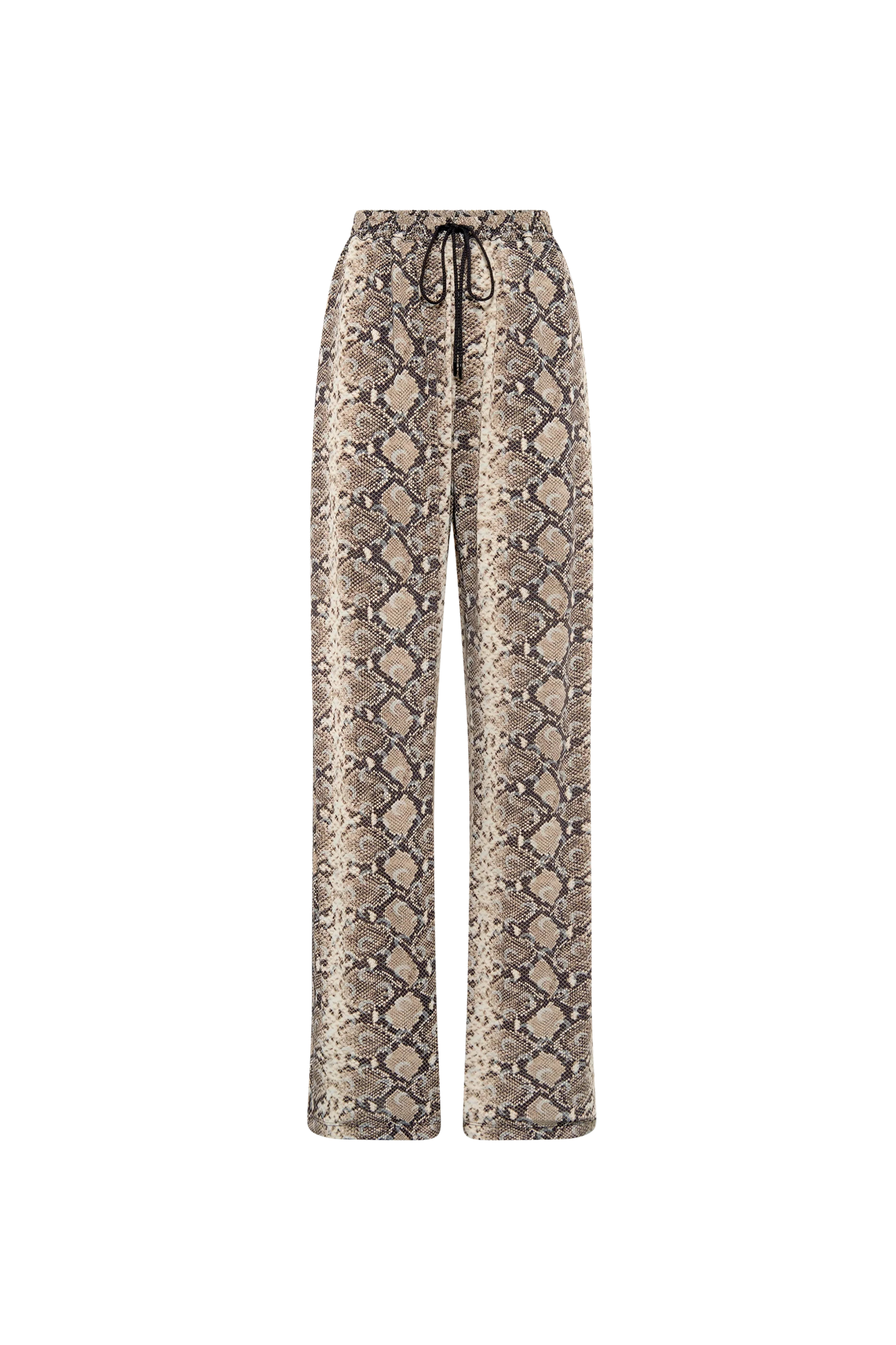 Python Printed Draped Jersey Drawstring Trousers | MODISTE