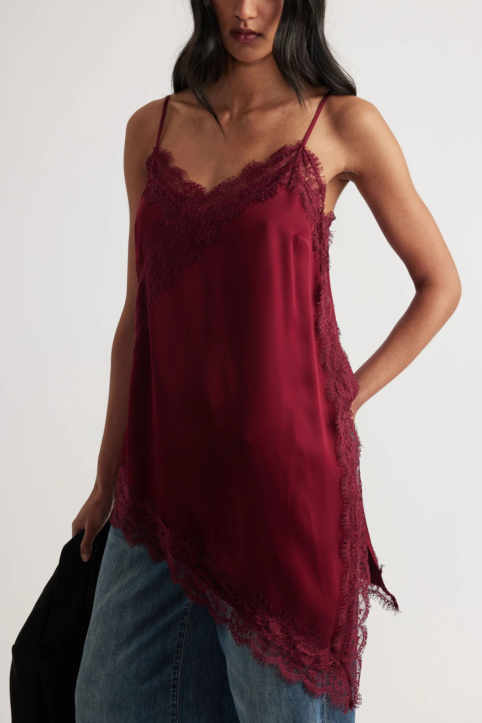Karla Lace Tunic - Ruby | DECJUBA