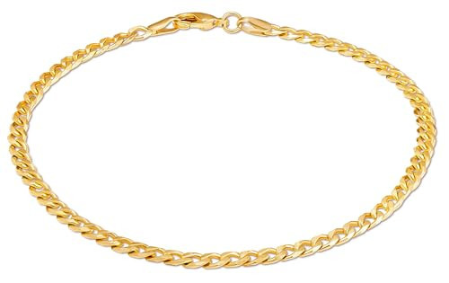 Barzel 18K Gold Plated Curb/Cuban Link Chain Bracelet - Made In Brazil (4MM, 7 Inches) | Amazon (US)