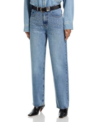 STEVE MADDEN Taylor Embellished Straight Jeans in Forever Blue | Bloomingdale's Women | Bloomingdale's (AU)