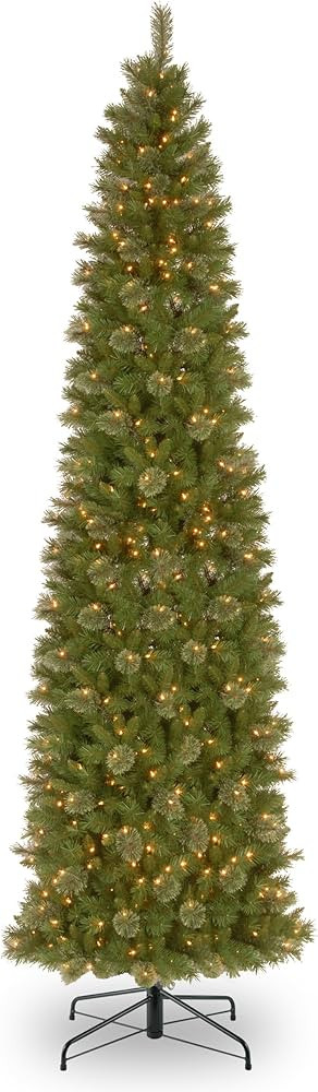 National Tree Company Tacoma Pine 12 Foot Pre-lit Slim Artificial Christmas Holiday Tree with Whi... | Amazon (US)