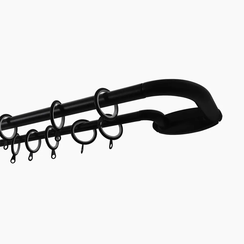 Jaylon Adjustable Double Curtain Rod with Rings | TWOPAGES
