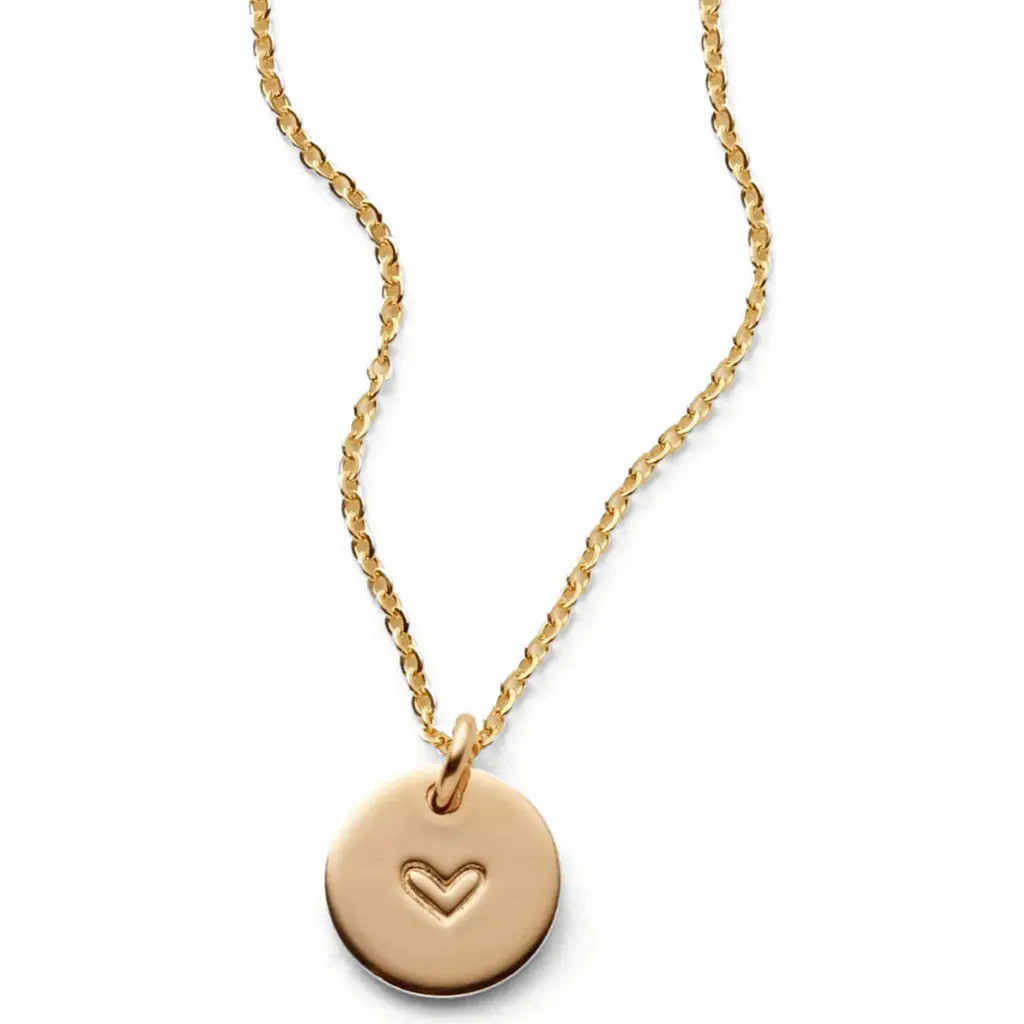 MADE BY MARY Heart Disc Necklace in Silver at Nordstrom | Nordstrom