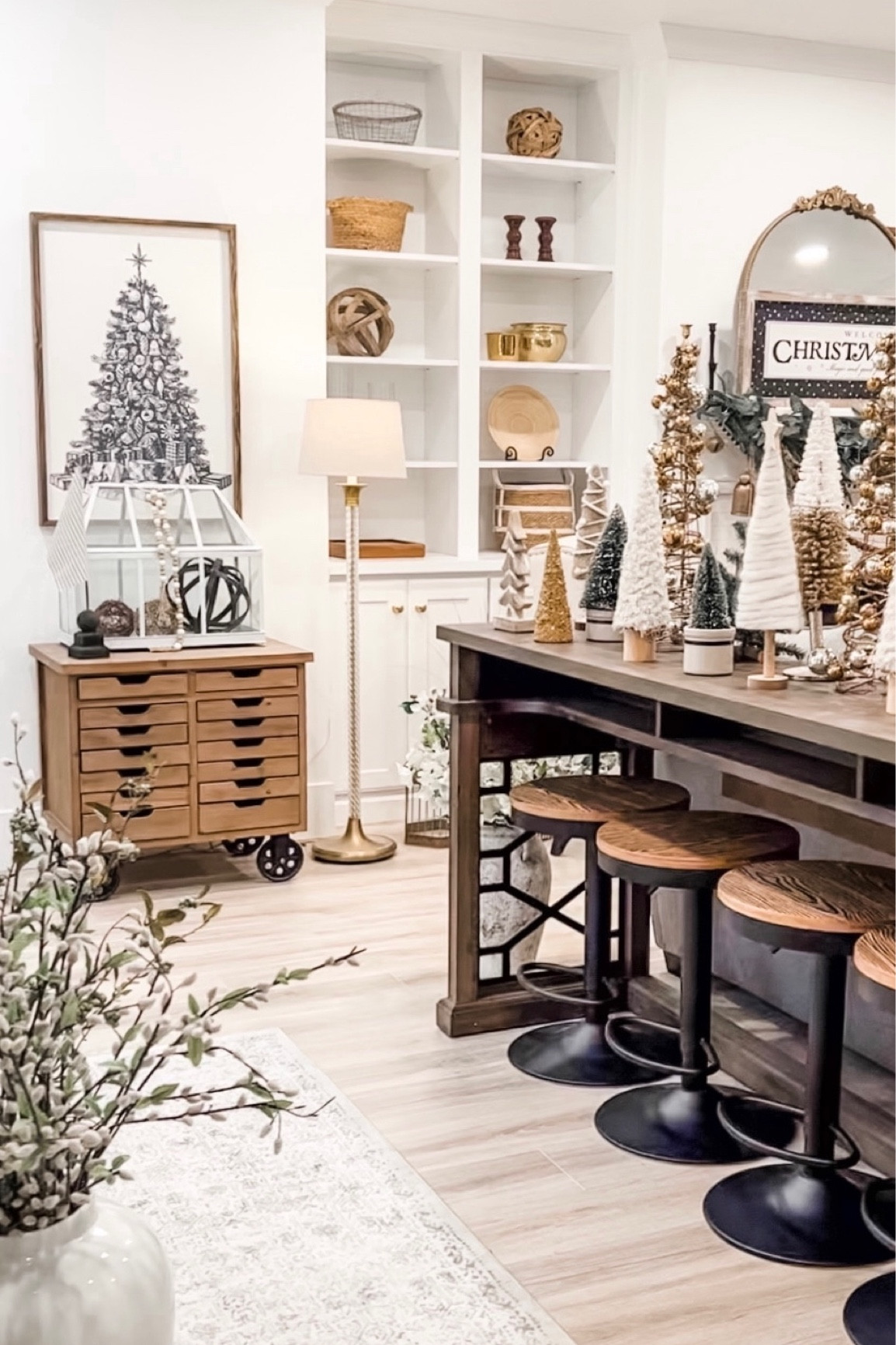 A lovely neutral holiday decor living room. A console bar table adds extra entertaining space for friends and family 

#LTKFind #LTKhome #LTKGiftGuide