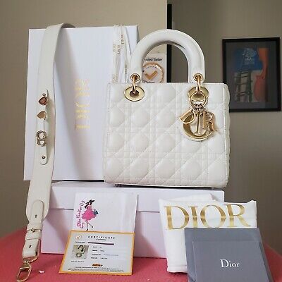 $6000 Lady Dior My dior ABC Off white  Lambskin gold hardware small bag   | eBay | eBay US