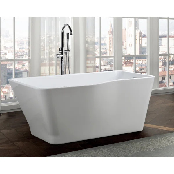 Florence 59'' x 31'' Freestanding Soaking Acrylic Bathtub | Wayfair North America