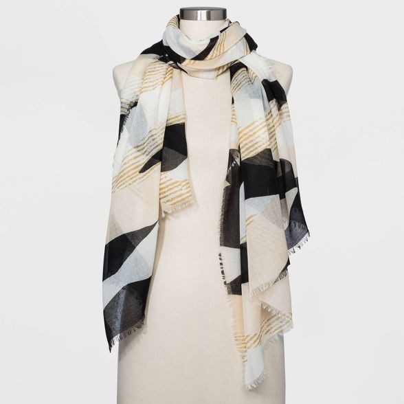 Women's Striped Scarf - A New Day™ Black | Target