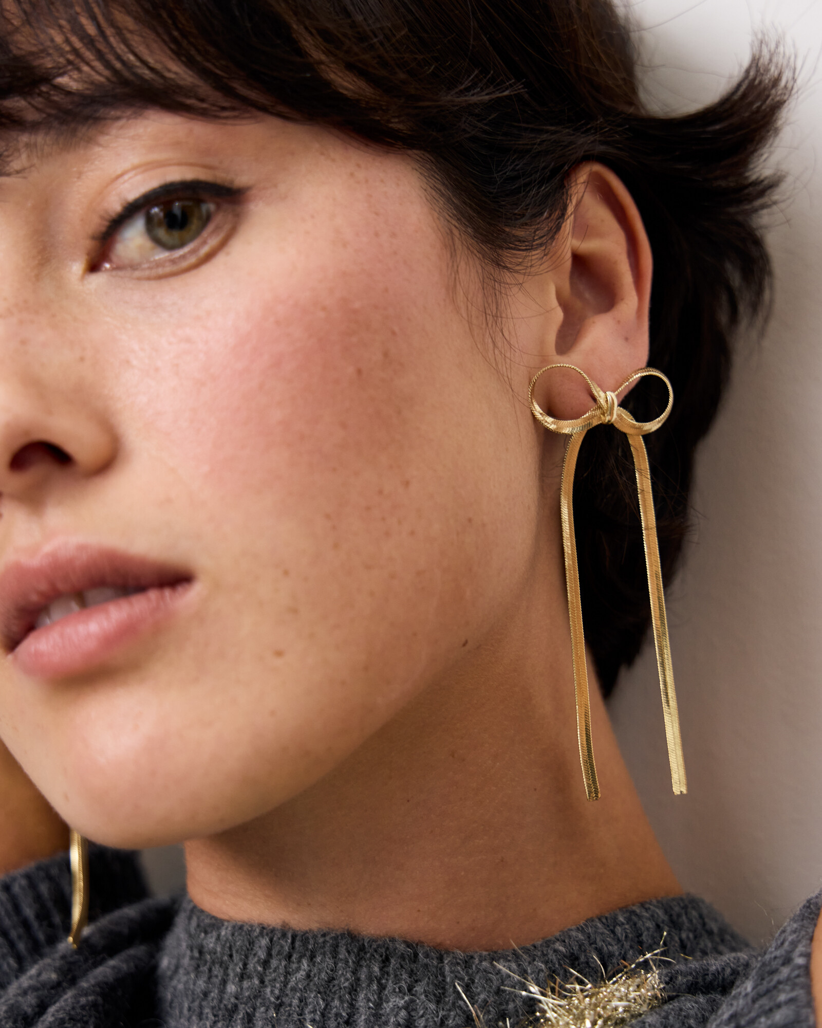 Mayte Snake Chain Statement Bow Earrings | Oliver Bonas | Oliver Bonas (Global)